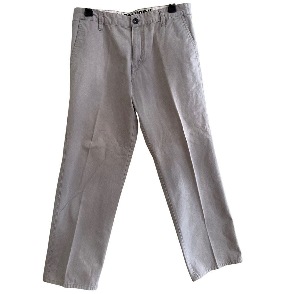 Zoo York Mens Chino Pants Gray Khaki‎ Straight Leg 32x30 Skateboarding Classic